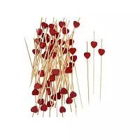 Пика (шпажки) для канапе "Сердце", красный, 12см, 50шт