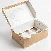 Коробка для 6 капкейков 25x17x10см