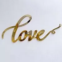 Зеркальный акриловый топпер "love", золото