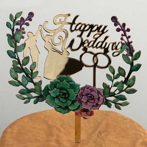 Топпер "happy wedding" акрил