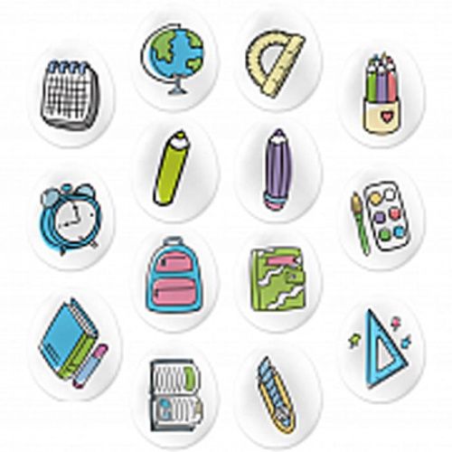 Сахарная фигурка - Мини-медальон "Школа", 17*12мм, 1шт