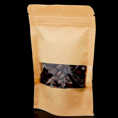 Пакет крафт zip-lock с окном 15,5*25см