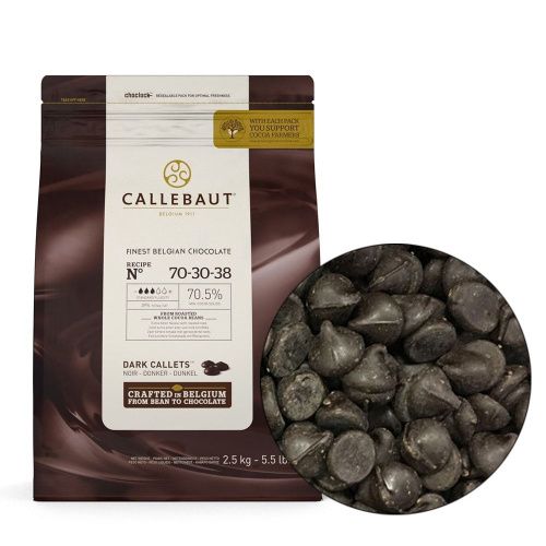 Шоколад Каллебаут Callebaut Темный Бурбон  70,4%, 1кг