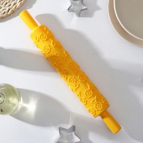Скалка фактурная "Цветочки", 25см