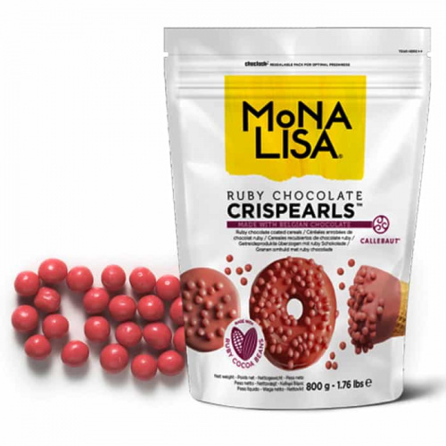 Шоколадные драже жемчуг Crispearls Ruby, упак 0,8кг.